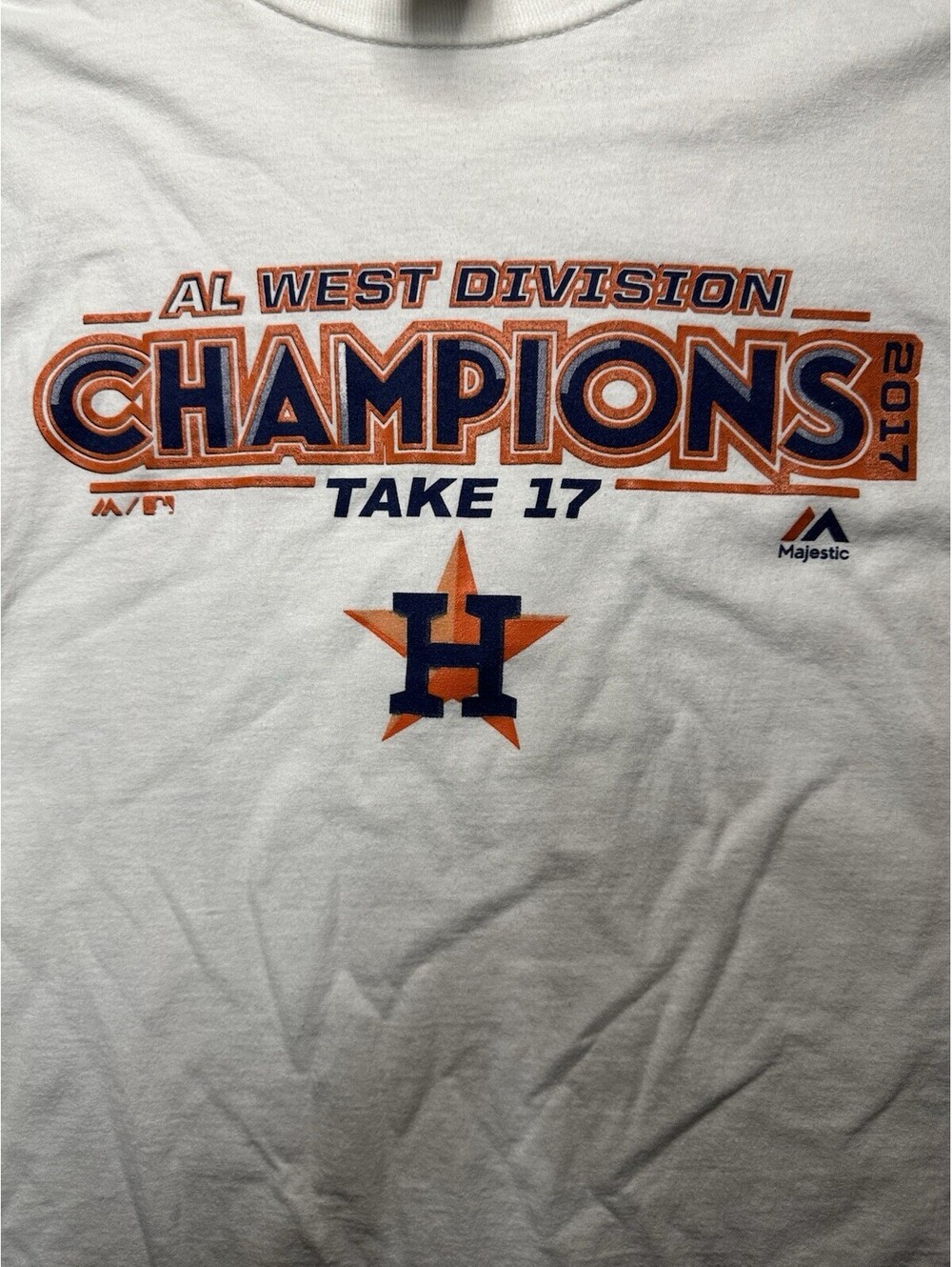 Houston Astros 2017 AL West Division Champions MLB Majestic Tee Mens XL